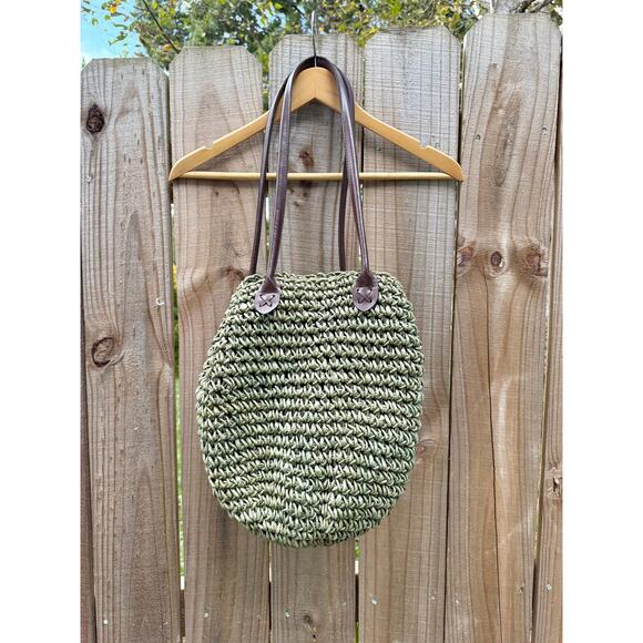 Olive Woven Tote Bag - Picture 2 of 6